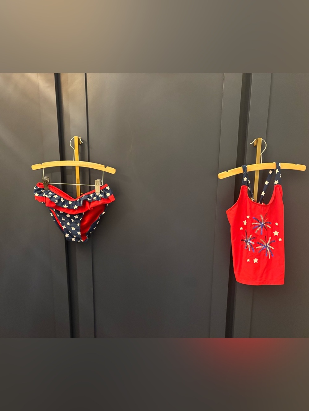 Red Star-Spangled Two-Piece Tankini Set